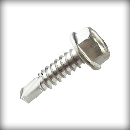 New Pack Of100 Pcs #12 x 1" inch Hex Washer Head Self Drilling Hardware Stainless Steel Metal Machine Screws Kit Metal Set Warranity by Pr-Merchant