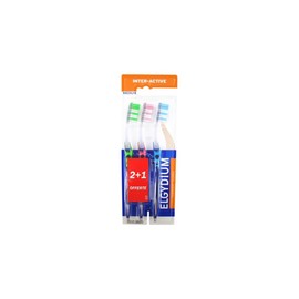 Elgydium 2 cepillos de dientes interactivos medianos + 1 gratis