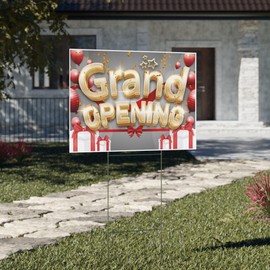 10 Pack Custom Square Yard Signs, Full Color, Double Side Print, Metal H-Stake Included, Outdoor Weatherproof (10)