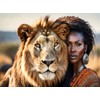 CALVENDO Puzzle Magical Moments with a Gentle Lion | 1000
