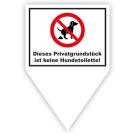 Plug-in Sign "Dieses Privatgrundstück ist keine Hundetoilette I hin189 I Size 20 x 30 cm I Dog Poop Prohibited I for Inserting in Lawn Meadow Earth