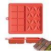 Chocolate Molds Silicone,Food Grade Chocolate Mold for Dubai Chocolate Bar Pistachio,Chocolate Bar Mold Deep Silicone,Thick Candy Bar Molds (Red brown 2 in 1)