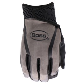 Boss Utility Men's High Dexterity Synthetic Leather Work Gloves, 4-Way Stretch Spandex Backing, Touchscreen, Abrasion Resistant, Gray/Black, X-Large, (B52051-XL)