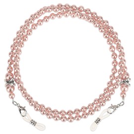 Glasses Chain, Pearl Eyeglass Chain, Beaded Eyeglass Chain Sunglasses Holder Strap, Eye Glass Holders Necklaces, Pearl Masks Chian for Women(Pink)