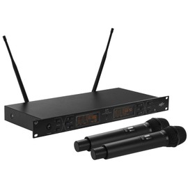 Studio Z UHF Wireless Microphone (STZ-W5502), Dual Wireless Mics,w/ 2 Handhelds, 2x100 Channel Operation, 250ft Range, Dynamic Microphone for Singing, Karaoke, Church