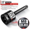 KIRXST Impact Triple Square Spline Bit Socket, 1/2" Drive M8