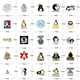 Linux Stickers 62pcs Work Decals Aesthetic Waterproof Vinyl Pack Stickers for Water Bottle Laptop Kids Adults Teens Girls Phone Skateboard DIY Decorative Supplies Activities Party