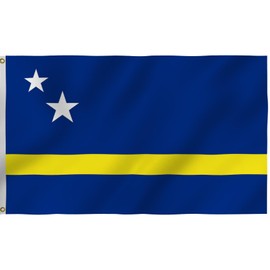 Curaçao Flag 3X5FT, Curacao National Flags,Both Sides Printed, Men Women Banner,Vibrant Colors, Double Stitched with 2 Brass Grommets, Bar Garden Street Decoration, GYM, Office Decor,Indoor Outdoor Use,Gifts. (Curacao, 3x5ft)