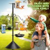 Bird Feeder Station with Squirrel Baffle and Bird Bath,Squirrel Proof