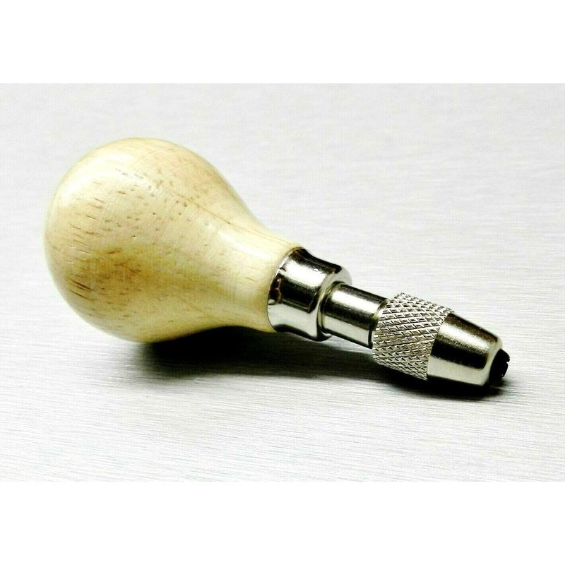 JTS Hand Chuck Wooden Pear Wood Handle Pin Vise Tool