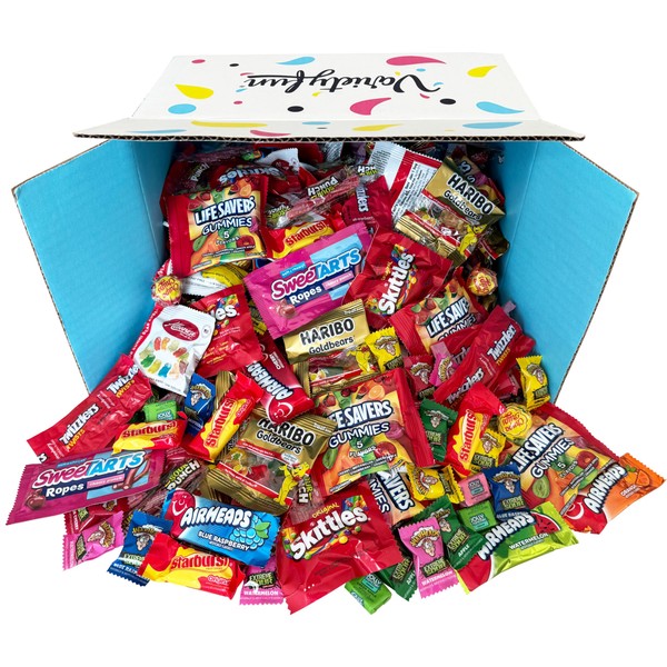 Halloween Bulk Assorted Fruit Candy - Starburst, Skittles, Gummy Life Savers, Air Heads, Jolly Rancher, Sour Punch, Haribo Gold-Bears, Gummy Bears & Twizzlers (96 Oz Variety Pack)