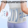 AUTOSAGE Heavy-Duty Adjustable Back Brace-Size XL(Belly 45.3-53.1 in), Features Removable