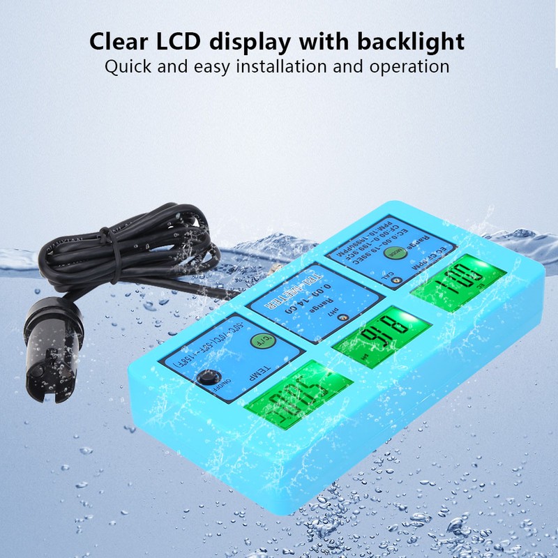 5 in 1 Multifunctional Digital Multiparameter PH Meter EC Temperature