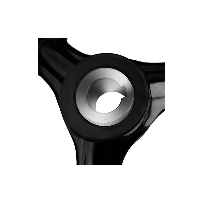 Black Round 3 Spoke Hand Wheel with Rotary Handle for
