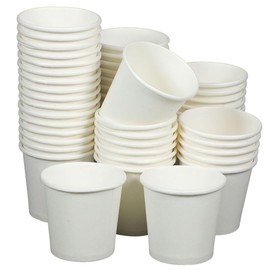 VILLFUL Mini Hot Beverage Cups 200pcs White Paper Cups 1.7oz Disposables for Coffee Tea Perfect for Office