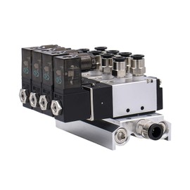 Baomain Pneumatic Solenoid Valve 4V110-06 DC 24V 2 Position 5 Way 4 Connected with Base Muffler
