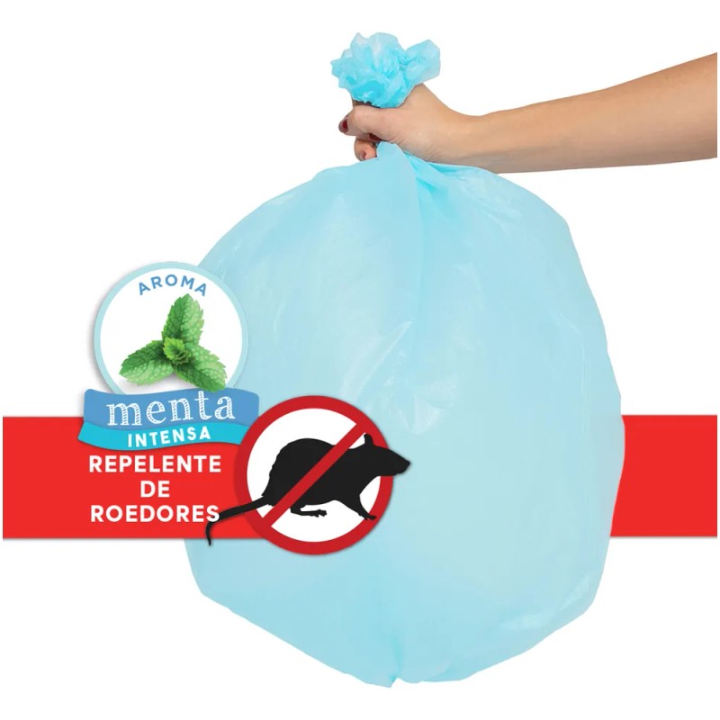40 Bolsas De Basura Grandes 61x76 Cm, Aroma Menta, Basuritas