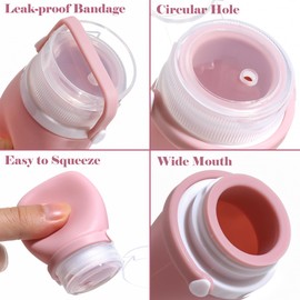 RONRONS Silicone Travel Bottles, Squeeze Salad Dressing Bottles, 1oz Condiment Squeeze Bottles Sauce Containers for Lunch Box (2 Pieces)