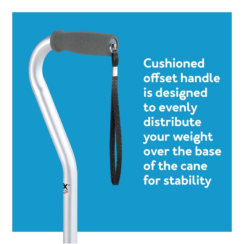Carex Aluminum Offset Cane with Soft Cushioned Handle - Adjustable