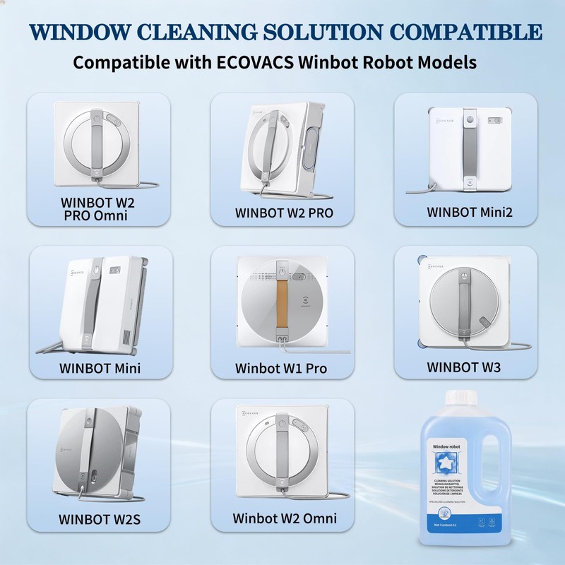 Window Cleaning Solution fit for ECOVACS WINBOT Cleaning Robot 33.8Fl