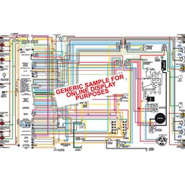 Full Color Laminated Wiring Diagram FITS 1965 Pontiac Lemans Tempest & GTO Color Wiring Diagram 18" X 24" Poster Size
