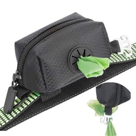 MalsiPree Dog Poop Bag Dispenser with Used Waste Bag Holder Carrier - Improved Elastic Strap & Metal Buckle Greatly fits Any Dog Leash