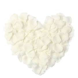 2000pcs Flower Petals Artificial Silk Rose Petals Romantic Decoration for Weddings Party Confetti Table Scatter Valentine's Day 5cm x 5cm (Cream White)