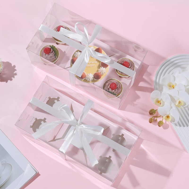 JCD 3Pcs Pink 1+4 Bento Box with Clear Window Bento