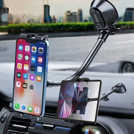 Weploda Auto-Handyhalter, Saugnapf Handyhalter, Windschutzscheibe KFZ Handy Halterung, Lüftung KFZ-Handyhalterung, EIN-Knopf-Release 360° Drehbar, Für Mobiltelefone und Pads(Schwarz)