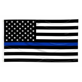TBC Thin Blue Line USA Flag From TEXAS 3x5 ft Support Police Back The Blue