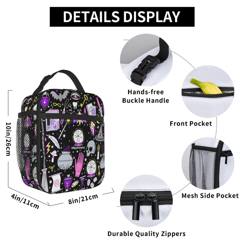 LWDZLHD Goth Lunch Box for Women Men Portable Insulated Lunch