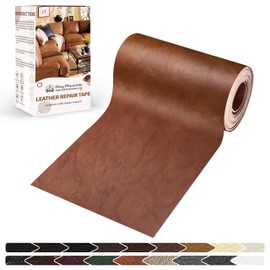 KING MOUNTAIN Leather Repair Patch,4 x 63 Inches self Adhesive Leather Repair Tape for Damaged Leather Furniture, Sofa Seating,Car Seats, Leather Goods（Classic Brown）