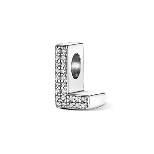 LMLMECREA Letter A-Z Charm Beads with Zirconia - Initials Alphabet
