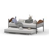 Daybed with Trundle, Metal Twin Size Day Bed with Stylish