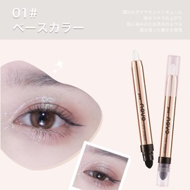 HESBUTY アイシャドウペンシル 高発色 ハイライトアイシャドウ 多機能タイプ ウォータープルーフ 汗・皮脂に強い 立体感メイク 長時間キープ（01-ベースカラー）
