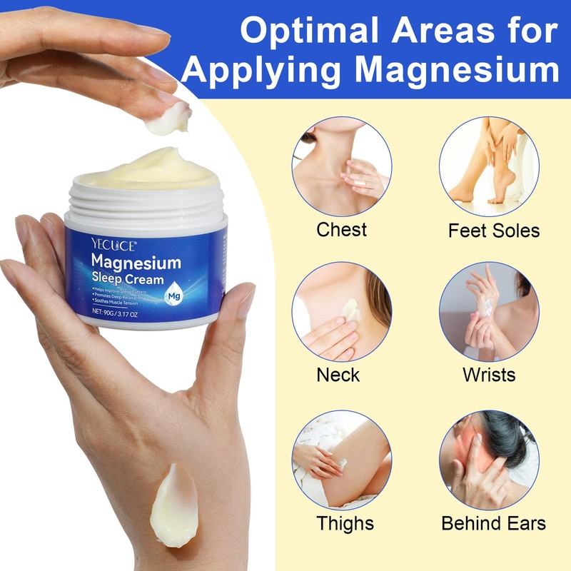 Nighttime Magnesium Lotion, Natural Topical Magnesium Lotion for Pain &