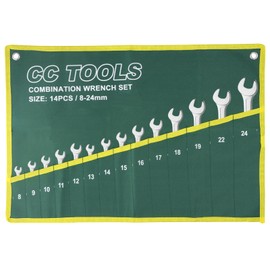 Emperoch 14 Pockets Roll Up Tools Bag, Green Canvas Wrench Pouch Organizer Storage Bag, Foldable Spanner Plier Wrench Holder Organizer for Electrician HVAC Plumber Carpenter Mechanic