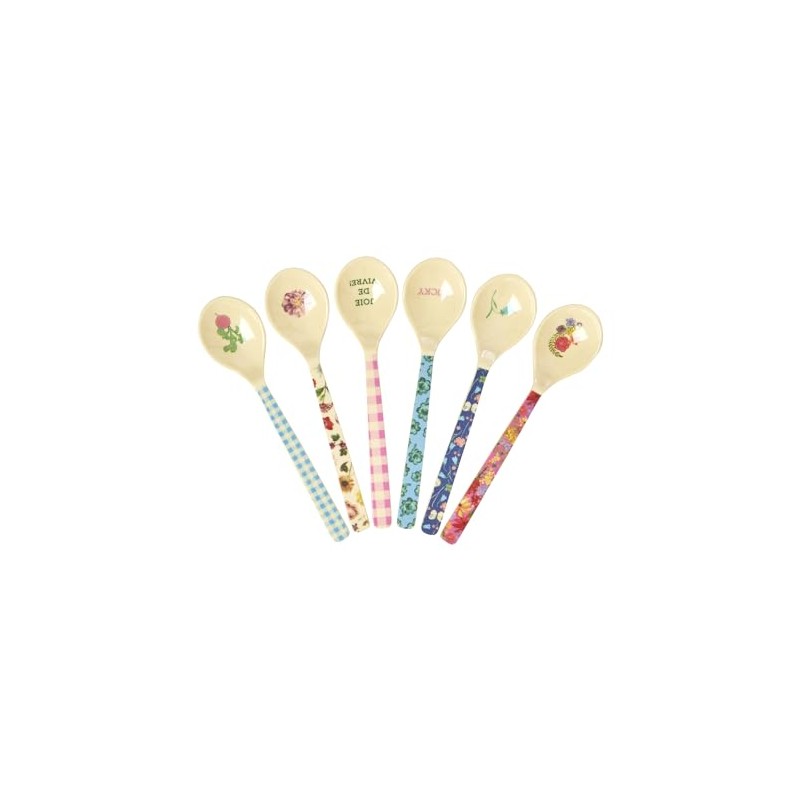 RICE Melamine Teaspoons La Joie De Vivre Prints MELSP-SSS24XC Pack