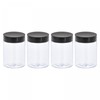 sourcing map Round Plastic Jars with Black Screw Top Lid,