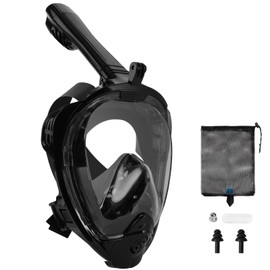 AOOSA Snorkel Mask Full Face, 180° Panoramic View Snorkeling Mask Adult with Detachable Camera Mount, Anti-fog & Anti-leak Snorkel Mask, Advanced Breathing System Dry Top Snorkel Set for Adults Youth