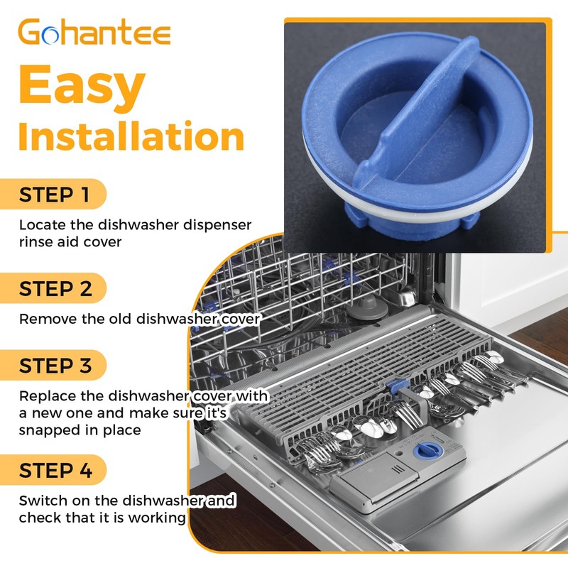 WPW10077881 Dishwasher Rinse Aid Cap Replacement for Whirlpool and KitchenAid