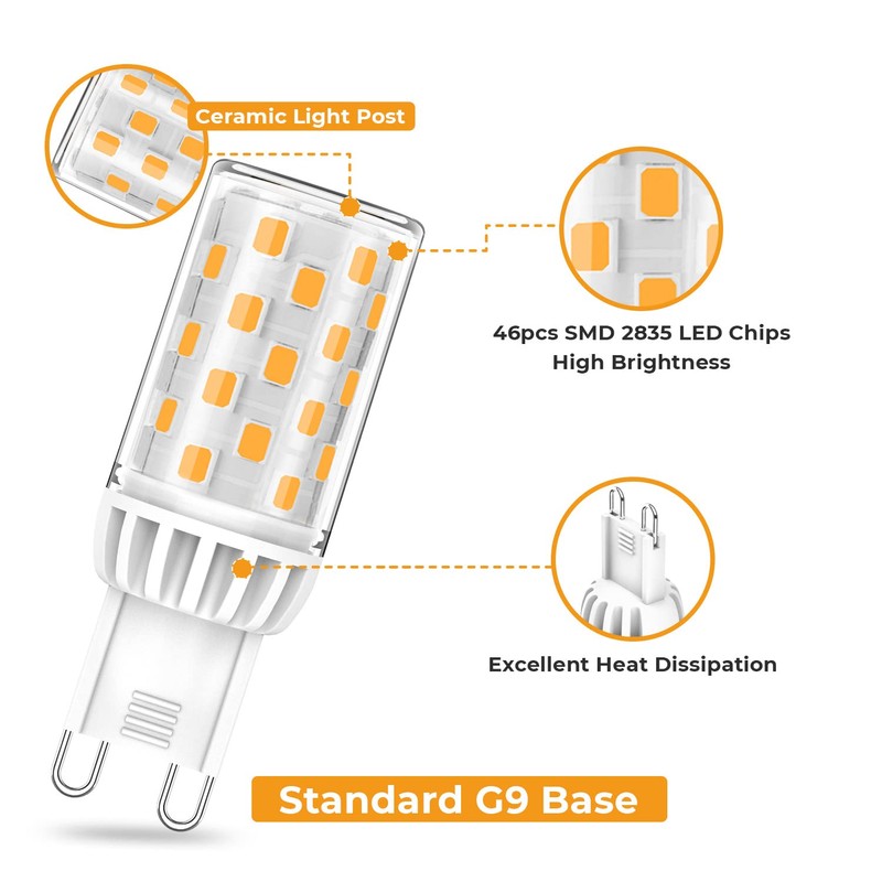 Lososuch G9 LED Bulb Dimmable 5W 550M 2700K Soft Warm