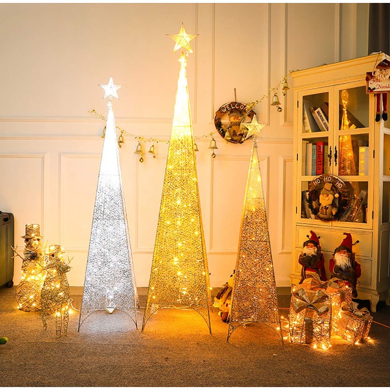 DIYASY Christmas Tree Topper,10inches Metal Glittered Star Xmas Tree Decoration
