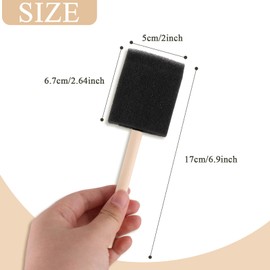 ​​​​ZUFECY 10-Pack Sponge Brushes 2 Inch​​ - Wood Handle Foam Paint Brushes for Staining, Craft, Varnishes & DIY Painting Projects