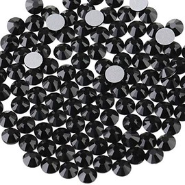 BEADSLAND - Diamantes de imitación de cristal con parte trasera plana, gemas redondas, negro (4.6-4.8mm) SS20/1440 piezas