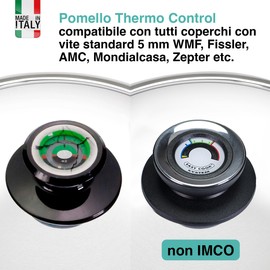 OPPAHA Visiotherm Thermo Control Pot Lid - Handle Compatible with Various Makes and Models - Brass Thread 5mm Anti-scald - Pack of 1