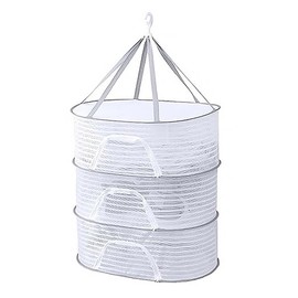 AIMALL 2-Layer or 3-Layer Foldable Drying Net – 27.6 x 19.7 Inch Hanging Mesh Basket for Vegetables, Fish, and Dry Goods, Fly-Proof with Windproof Hook