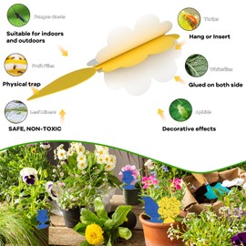 Fruit Fly Traps,Double-sided Fungus Gnat Sticky Catcher,for Greenhouses, Orchards, Indoor Home,Balcony,Farms,Trash Bin,Backyard Garden Variety Insects Fly Control Trap,Non-Toxic, Waterproof (26 Pcs)