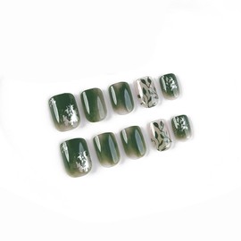 [AAGWW] Nail Tip, Belly Short, False Nail, Short Coming of Age Ceremony, Mat, False False Nail, Nail Tip, Cute, Beautiful Armor Supplies, Workshop Glue Design (Product Contents: 24 Nail Art + Glue,