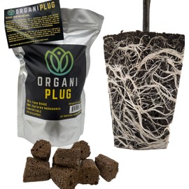 VPS OrganiPlug Hydroponic Seed Starter Plugs, 50 Pack, Rapid Root Planting Pods for Seedling, Clone, Cutting, Promotes Plant, Flower, Vegetable Growth w/Organic Soil Ingredients, Fits Standard Tray